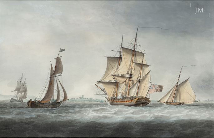William Anderson - A small frigate and other vessels offshore | MasterArt